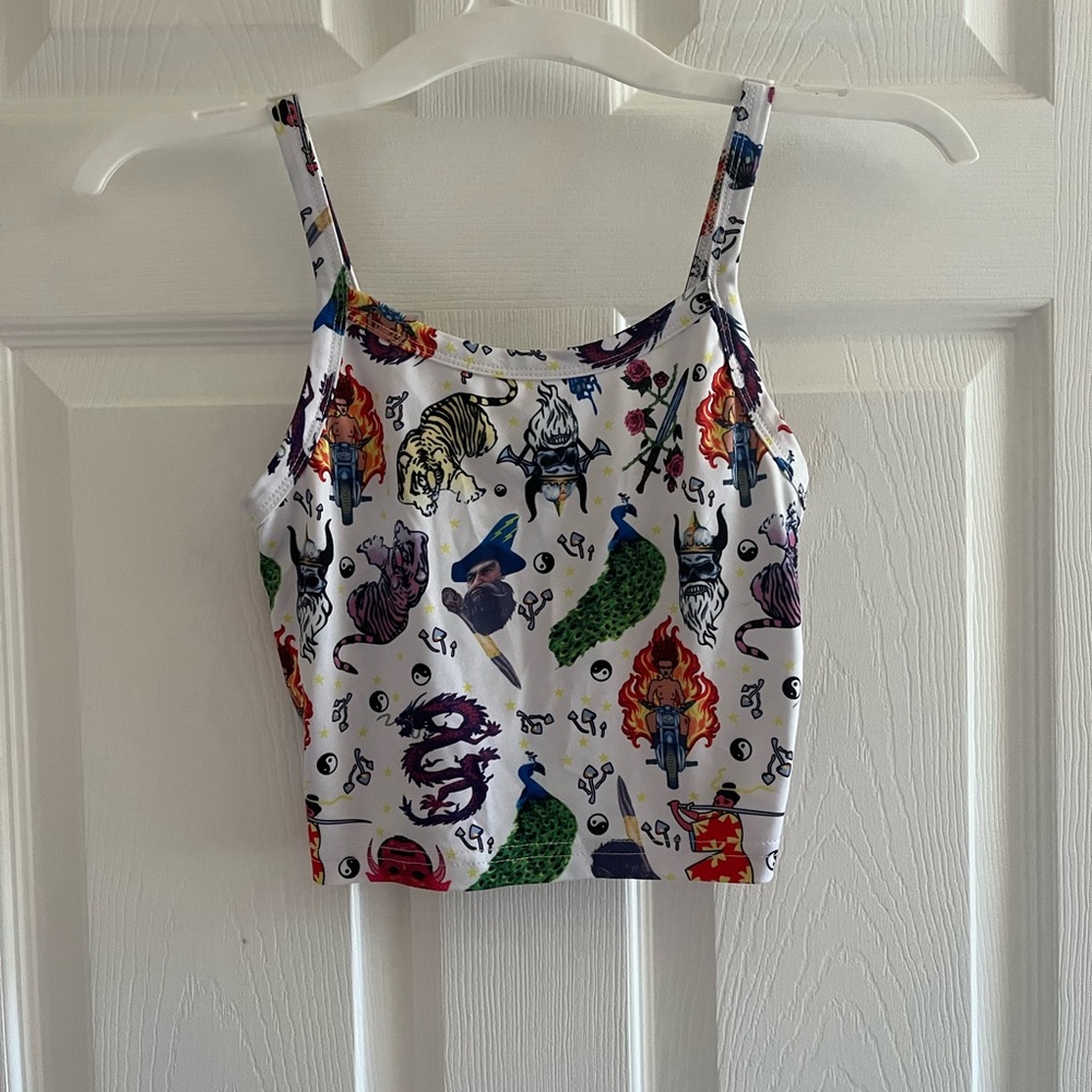 Graphic cropped tank